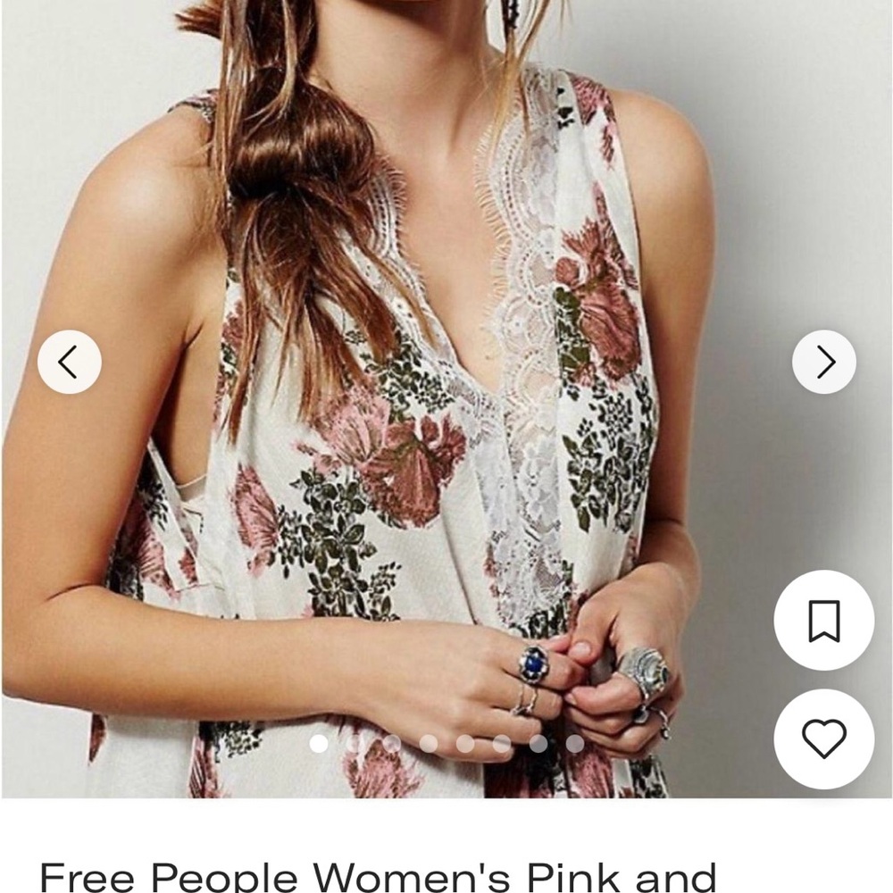 Free People Pink and Babydoll Dress/Tunic with Plunge Neckline - Picture 4 of 13